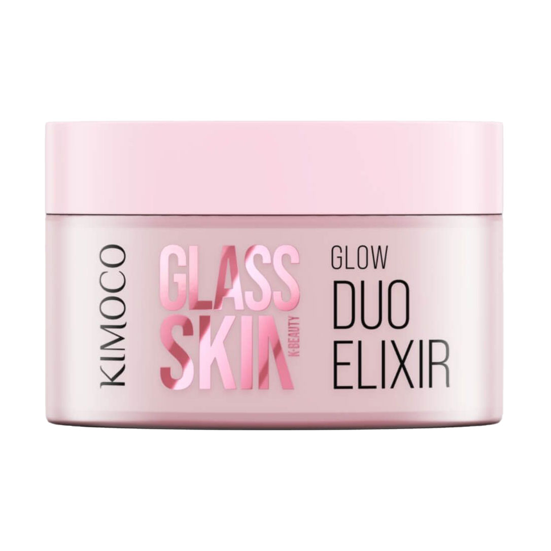 Освітлювальний та зволожувальний крем-сироватка для обличчя Kimoco Beauty Glass Skin Glow Duo Elixir Cream &amp; Serum, 100 г