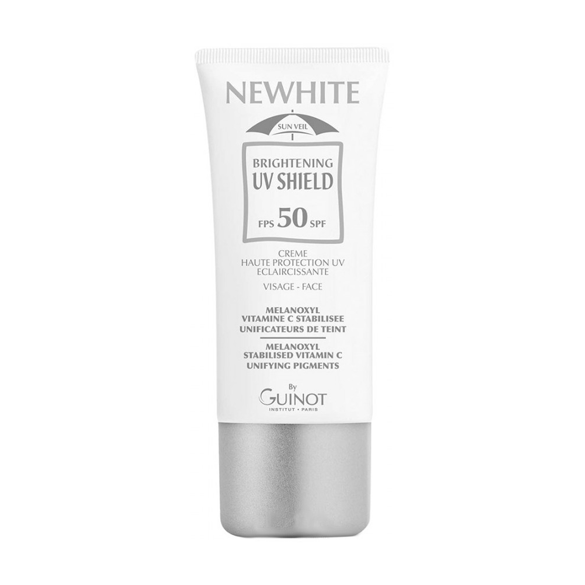 Освітлювальний тонувальний крем для обличчя Guinot Newhite Brightening Uv Shield SPF 50, 30 мл