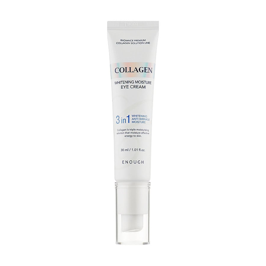 Освітлювальний зволожувальний крем для шкіри навколо очей Enough Collagen 3 in 1 Whitening Moisture Eye Cream з колагеном, 30 мл